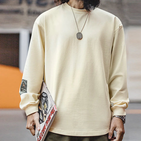Vintage 60s Back Print Long-Sleeve Tee – Loose Fit, Casual Pullover for Spring & Fall